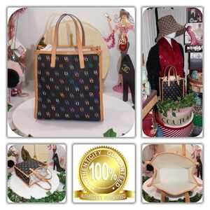 DOONEY & BOURKE SMALL MONOGRAM BLACK TOTE!